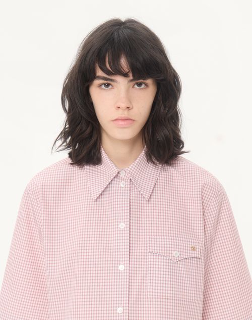 Valentino - Shirt With Checked Pattern - Pink/ivory - Woman - Shirts And Tops