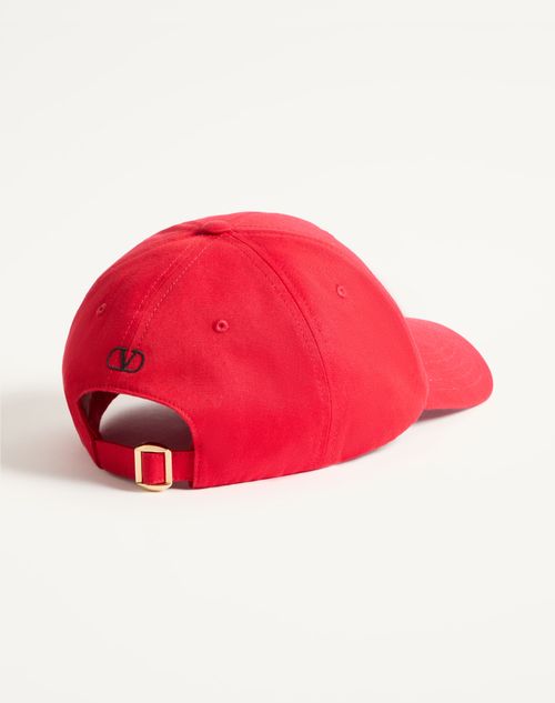 Valentino Garavani - Baseball Cap Valentino Myvilla In Cotone Con Ricamo - Rosso/nero - Uomo - Cappelli E Guanti