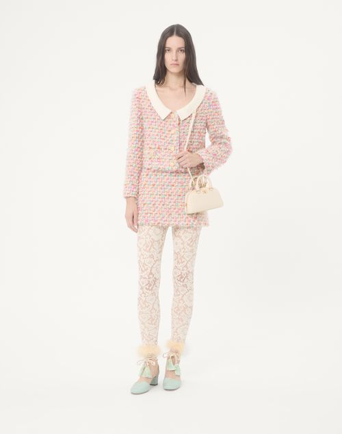 Valentino Garavani - Mini Bauletto Vlogo Signature In Vitello Granato - Light Ivory - Donna - Borse A Mano