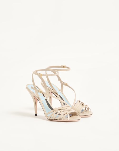 Valentino Garavani - Nodine Kidskin Sandal 100mm - Butter - Woman - Sandals