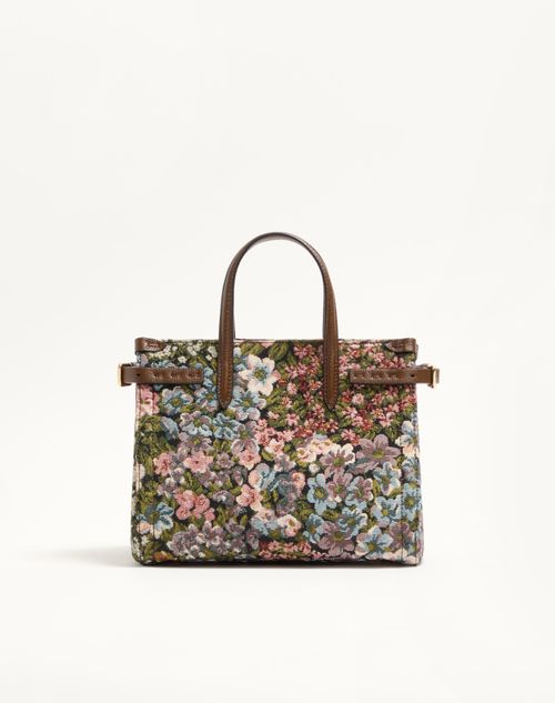 Valentino Garavani - ヴァレンティノ ガラヴァーニ アンティーブ アプレリヴェール ジャカードファブリック スモール トート - マルチカラー/タバコ - ウィメンズ - トート