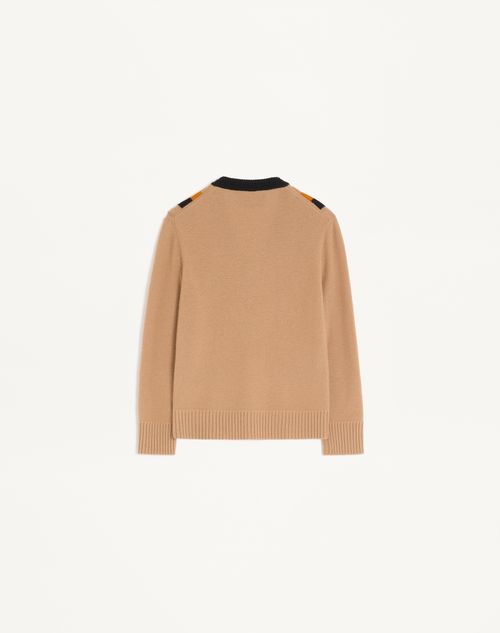 Valentino - Wool Jumper - Camel/black - Woman - Knitwear