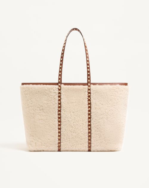 Valentino Garavani - Cabas Valentino Garavani Rockstud En Peau De Mouton - Raspberry Pink - Femme - Cabas