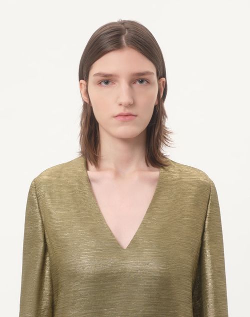 Valentino - Lurex Dress With Voyage Imaginaire Print - Multicolor - Woman - Dresses