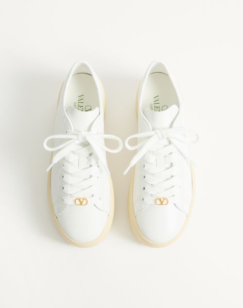 Valentino Garavani - ロイコ ナッパカーフスキン フラットフォームスニーカー - ホワイト - ウィメンズ - スニーカー