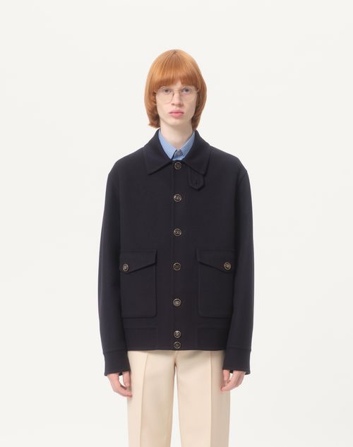 Valentino - Double Wool And Cashmere Bomber Jacket - Night - Man - Outerwear
