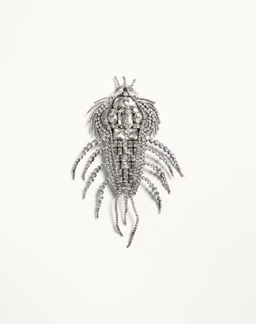 Valentino Garavani Valentino Garavani Les Glaces Brooch In Metal, Fabric And Crystals Man Crystal Onesize