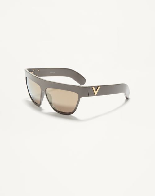 Valentino - Occhiale Geometrico In Acetato - Marrone/bronze - Unisex - Occhiali