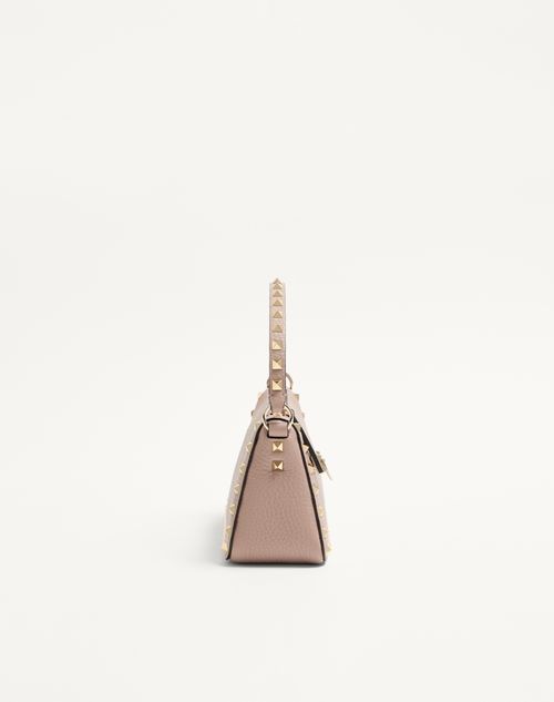Valentino Garavani - Small Rockstud Grainy Calfskin Crossbody Bag - Poudre - Woman - Bags