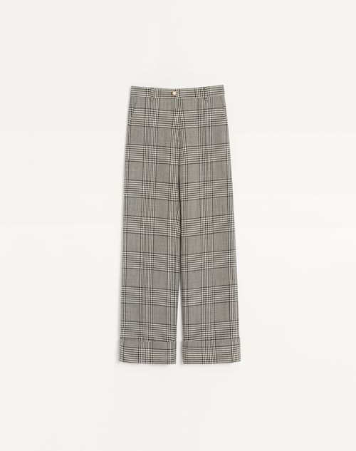 Valentino - Houndstooth Wool Pants - Ivory/black - Woman - Pants And Shorts