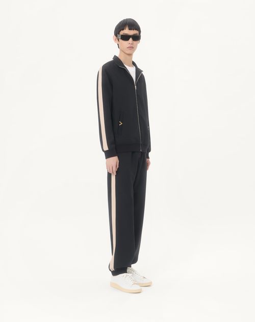 Valentino - Valentino Nylon Sweatshirt With Vgold - Black/butter - Man - T-shirts And Sweatshirts