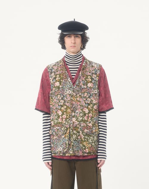 Valentino - Valentino Gobelin Waistcoat With Jacquard Après L'hiver Pattern - Multicolour - Man - Outerwear