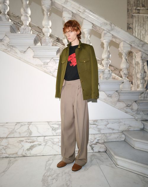 Valentino - Camiseta Valentino De Algodón Con Estampado Panther - Negro/rojo - Hombre - Camisetas Y Sudaderas