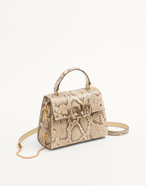 Valentino Garavani - Valentino Garavani Vsling Small Python Handbag - Cream/white - Woman - Top Handle Bags