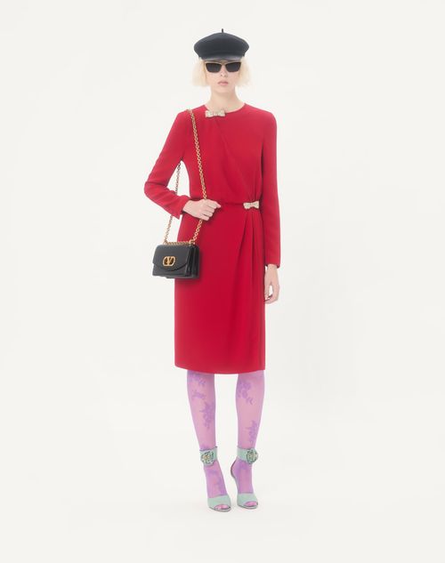 Valentino Garavani - Valentino Garavani Vain Small Shoulder Bag In Shiny Calfskin - Black - Woman - Shoulder Bags