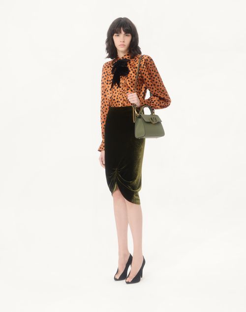 Valentino Garavani - Valentino Garavani Vsling Small Handbag In Grainy Calfskin - Military Green - Woman - Top Handle Bags