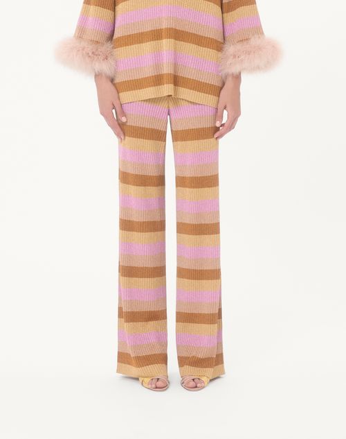 Valentino - Lurex And Cotton Knit Pants - Multicolor - Woman - Pants And Shorts