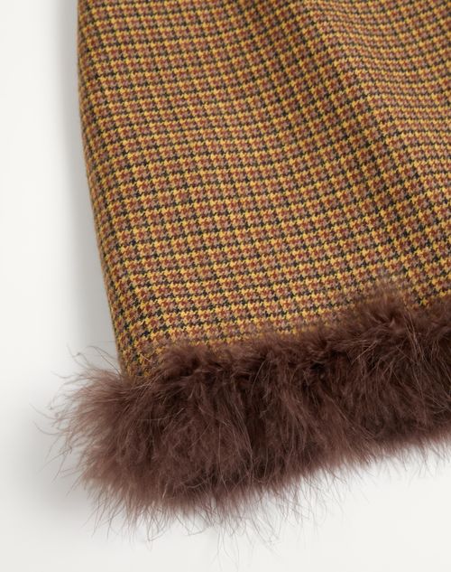 Valentino - Short Houndstooth Skirt - Brown - Woman - Skirts