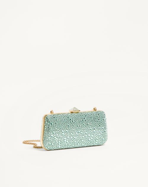 Valentino Garavani - Carry Secrets Rhinestone Minaudiere - Crysolite - Woman - Clutches