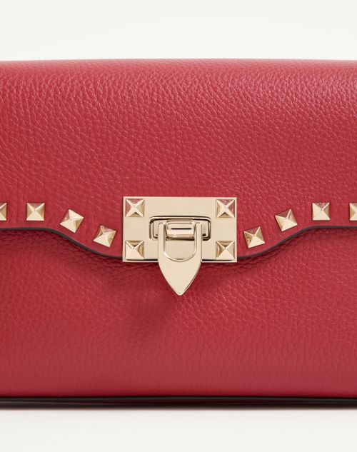 Valentino Garavani - 스몰 사이즈 스탐파 알체 송아지 가죽 락스터드 크로스 바디 백 - 발렌티노 레드 - 여성 - 백