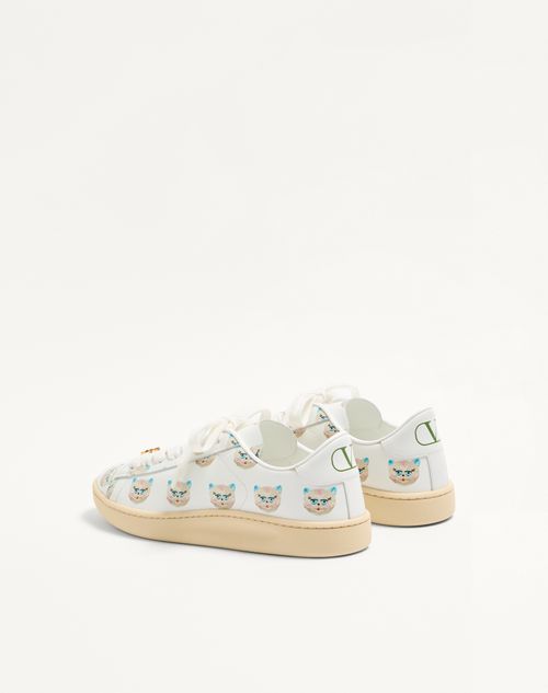 Valentino Garavani - Royco Sneaker In Nappa Calfskin With Le Chat De La Maison Motif - White - Woman - Sneakers
