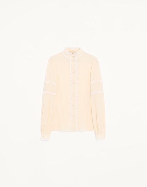 Valentino - Crepe De Chine Shirt - Vanilla - Woman - Shirts And Tops
