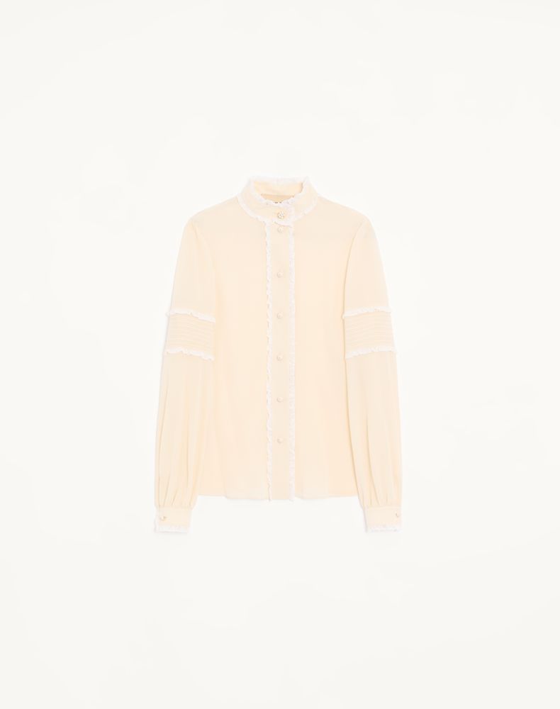 Valentino Women's Vanilla Crepe De Chine Shirt Woman 48