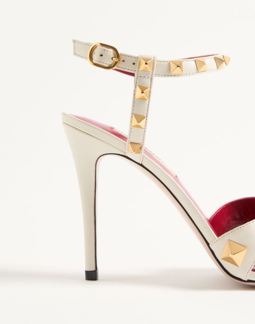 Valentino Garavani - Studdy Kidskin Sandal 100mm - Ivory - Woman - Sandals