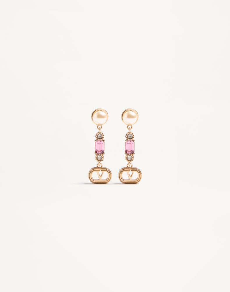 Valentino Garavani Women's Gold Ovalette Earrings In Metal, Pearl And Swarovski Crystals Woman Uni