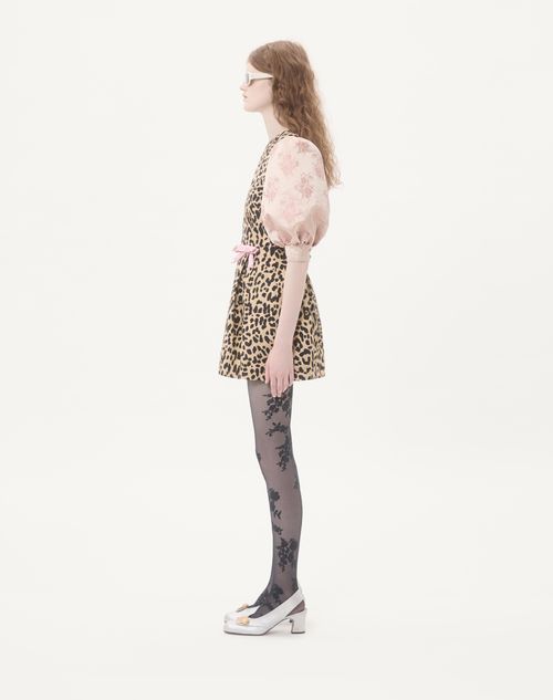 Valentino - Crepe Couture Short Dress With Animalier Print - Animal Print/rose - Woman - Dresses
