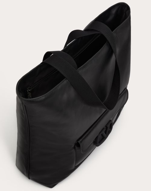 Valentino Garavani - Valentino Garavani Noir Nappa Leather Shopper - Black - Man - Totes