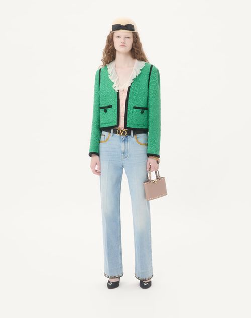 Valentino Garavani - Rockstud Mini Shopping Bag In Grainy Calfskin - Poudre - Woman - Clutches