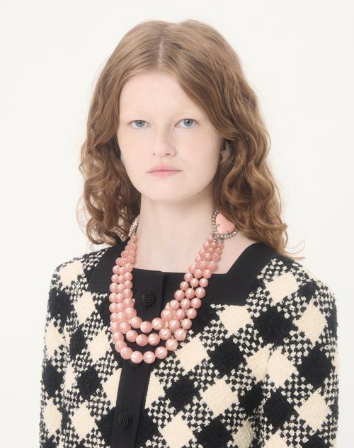 Valentino Garavani - Coeur Hyperbole Necklace In Metal, Resin And Crystals - Pink - Woman - Fashion Jewelry