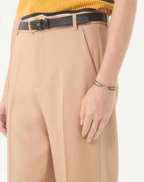 Valentino Garavani - Bracciale Vlogo Signature In Cotone - English Green - Uomo - Gioielli