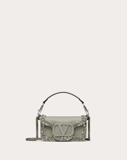 Valentino Garavani Garavani Garavani Locò Small Embroidered Shoulder Bag Woman Crystal/grey Uni