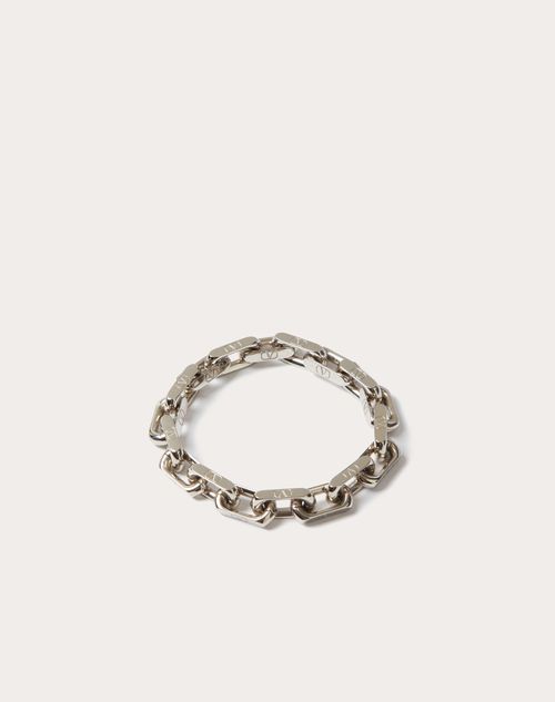 Valentino Garavani - Vロゴ チェーン メタル ブレスレット - パラジウム - メンズ - ジュエリー