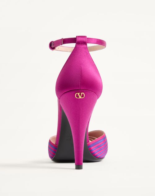Valentino Garavani - Annine Pump In Satin 100mm - Fuchsia/multicolour - Woman - Pumps And Slingbacks