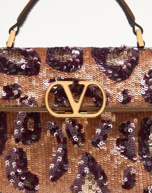 Valentino Garavani - Borsa A Mano Mini Valentino Garavani Vsling Ricamata Animalier - Marrone/multicolor - Donna - Borse A Mano