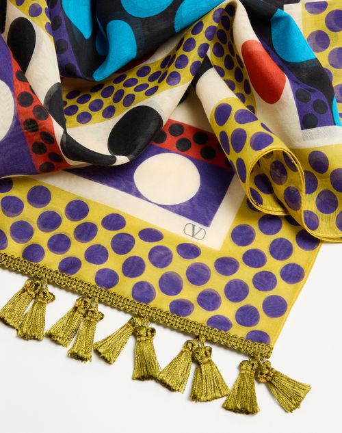 Valentino Garavani - Escape Sarong In Cotton And Silk With Stripe And Polka Dot Print - Multicolour - Woman - Soft Accessories