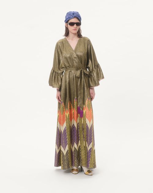 Valentino - Long Lurex Dress With Voyage Imaginaire Print - Multicolor - Woman - Gowns