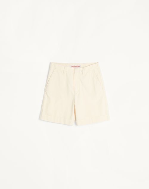 Valentino - Cuffed Denim Bermuda Shorts - Ecru - Man - Denim