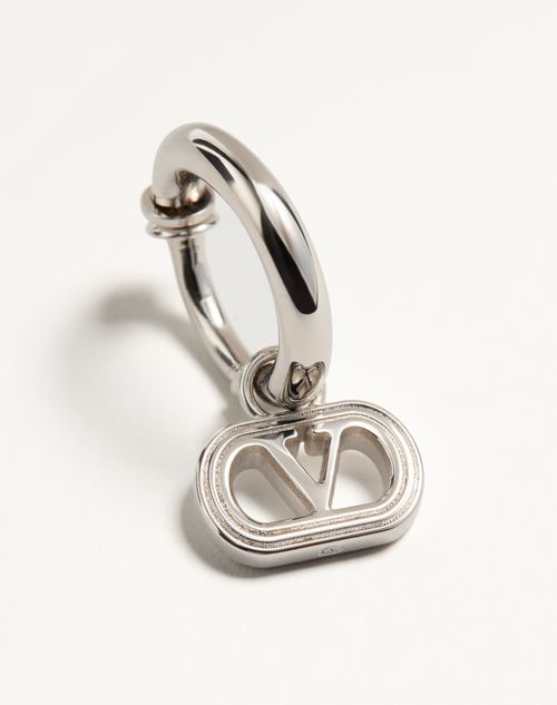 Valentino Garavani - Valentino Ovalette Mono Earring In Metal - Transparent - Man - Jewelry