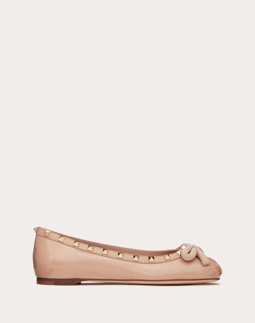 Rockstud Patent Leather Ballerina for Woman in Rose Cannelle | Valentino GB