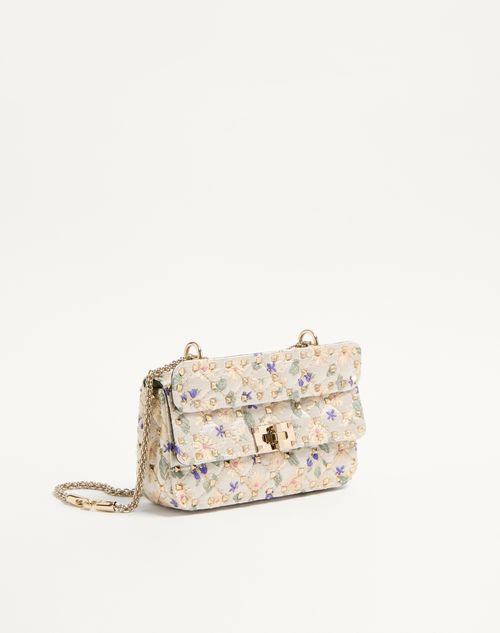 Valentino Garavani - Valentino Garavani Rockstud Spike Small Jacquard Fabric Bag - Multicolor - Woman - Shoulder Bags