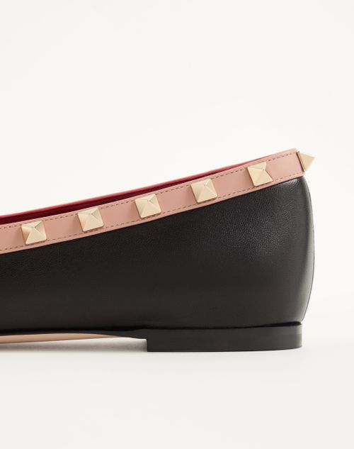 Valentino Garavani - Mary-jane Rockstud Ballerina In Nappa 05mm - Black - Woman - Ballerinas