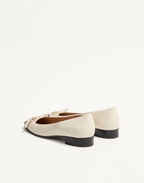 Valentino Garavani - Valet Du Roi Kidskin Ballerina 25mm - Butter/tobacco - Woman - Ballerinas