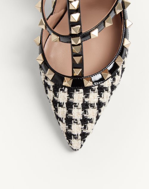 Valentino Garavani - Rockstud Pump In Pied-de-poule Fabric 100mm - Latte/black - Woman - Pumps
