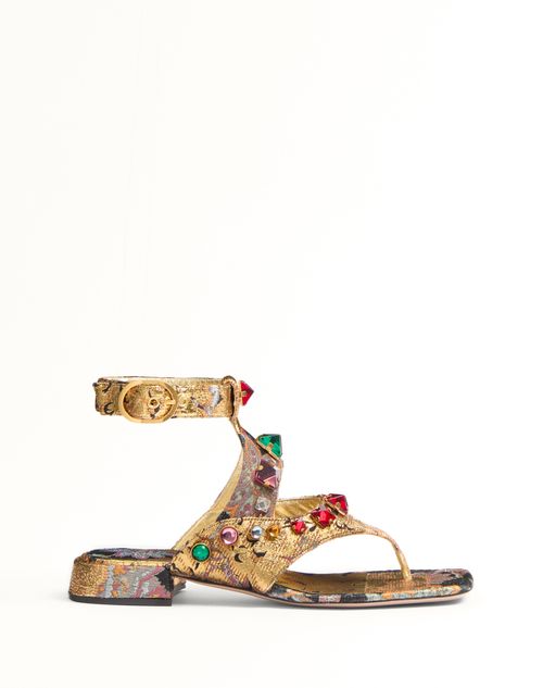 Valentino Open-toed Flat Sandals In Multicolour