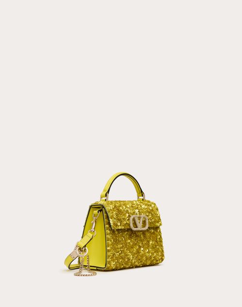 Valentino Garavani - Mini Vsling Embroidered Handbag - Gold - Woman - Top Handle Bags