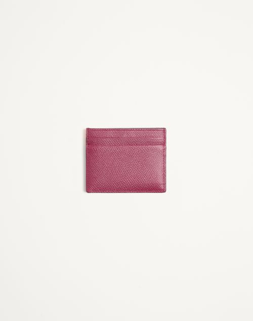 Valentino Garavani - Valentino Garavani Stud Up Cardholder In Nylon And Grainy Calfskin - Insolent/orange - Man - Wallets And Small Leather Goods